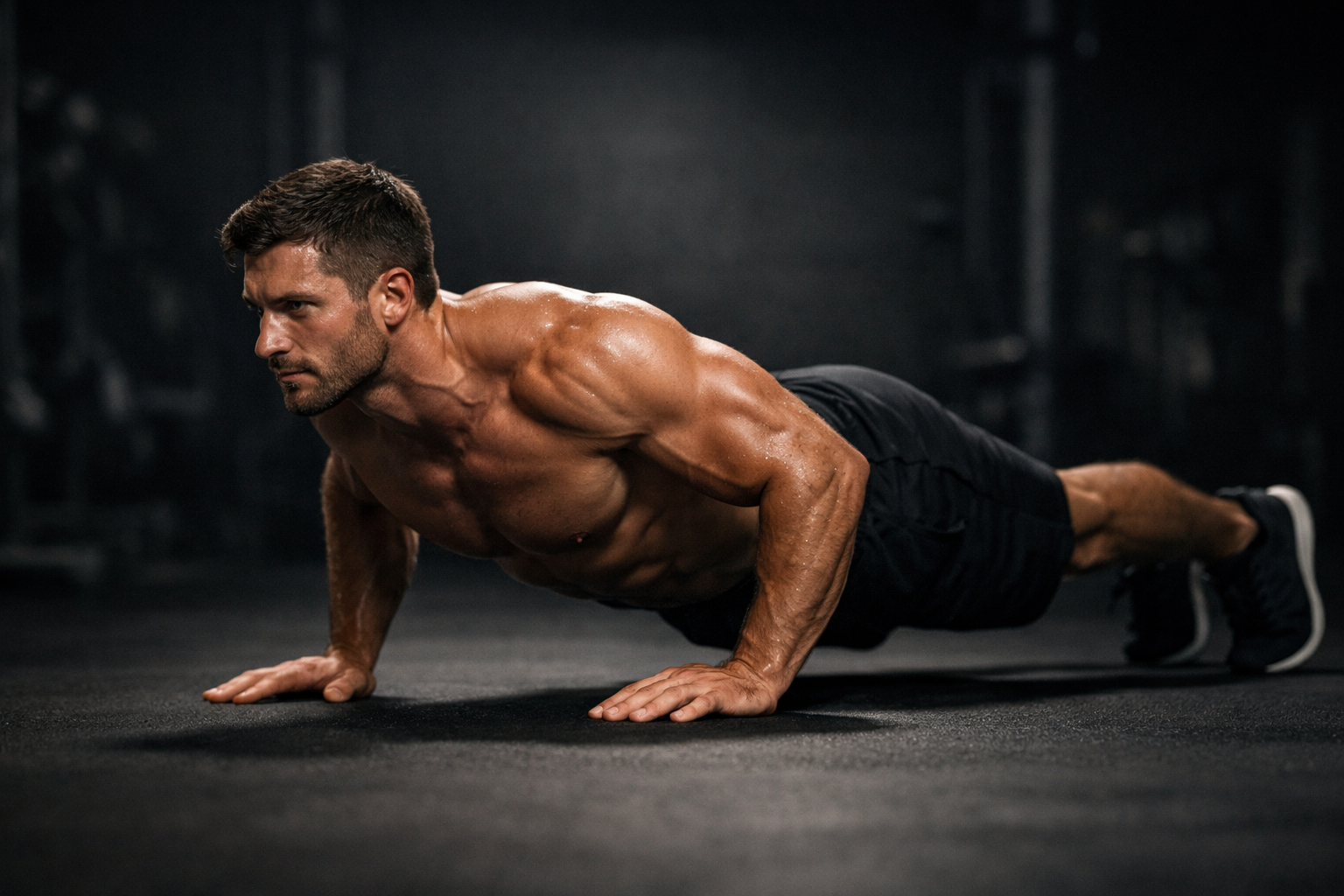 Athlete training on the floor